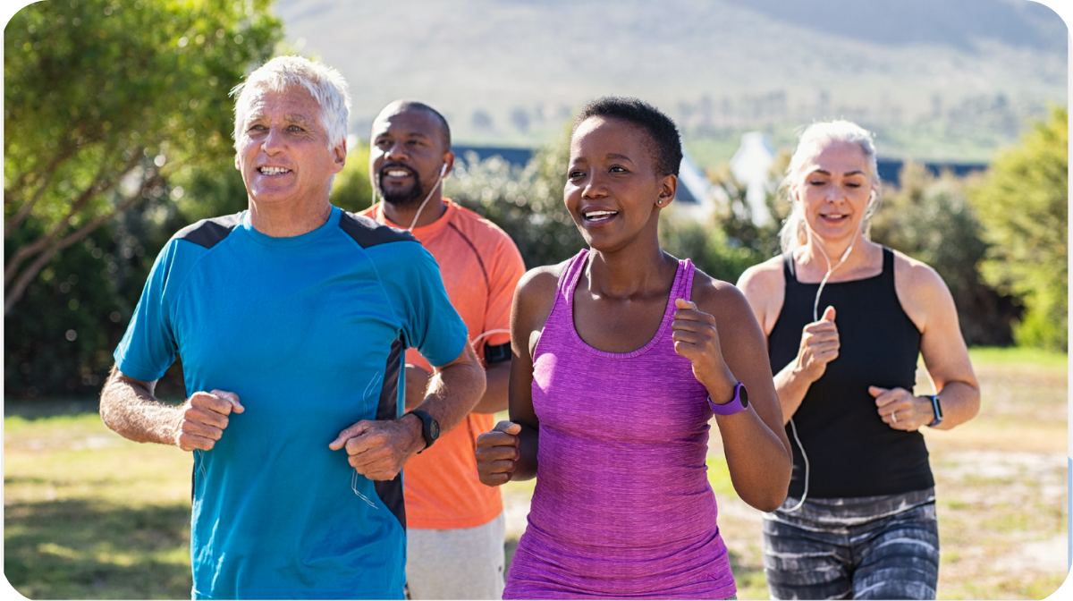 group of people jogging