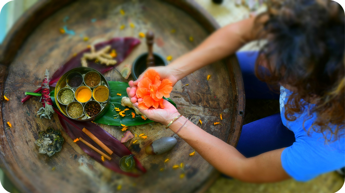 ayurveda offering spices and herbs