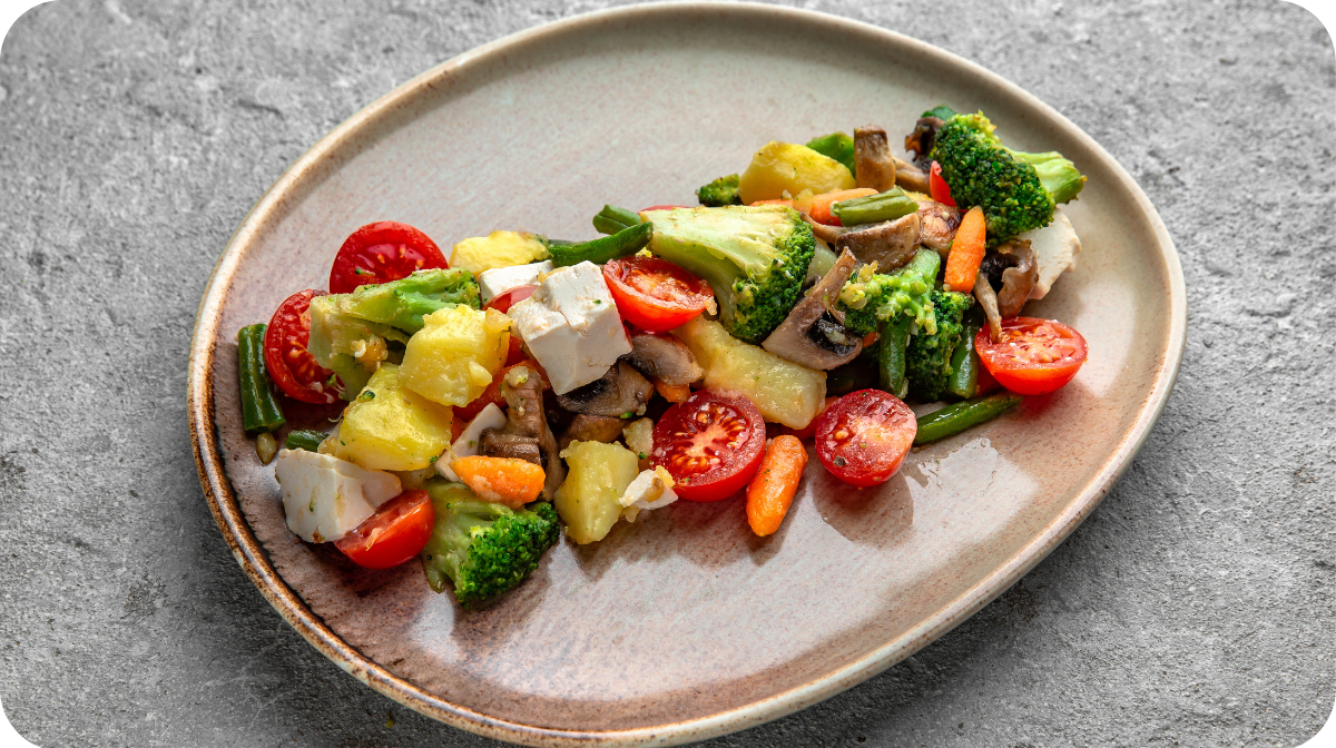 plate with vegetables