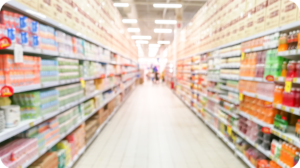 blurred grocery aisle